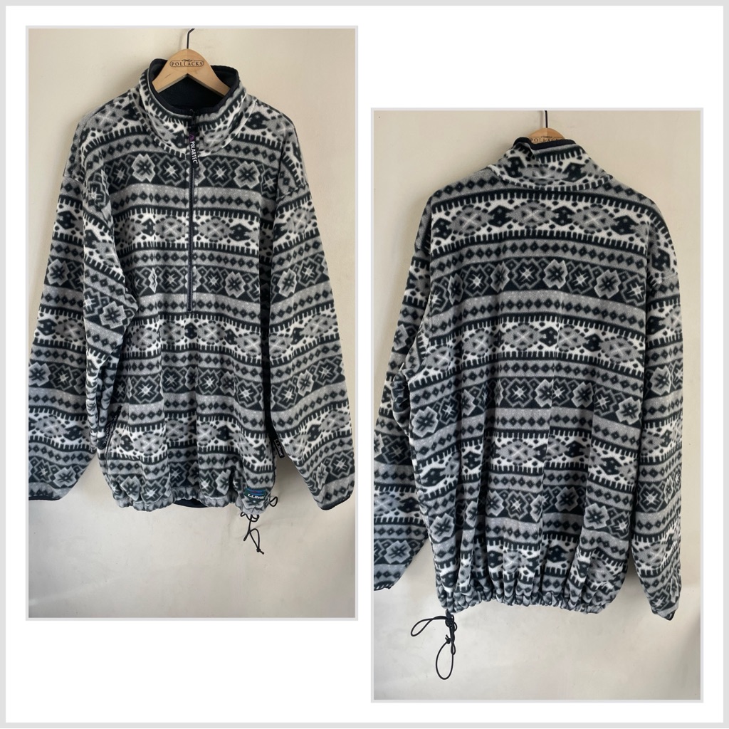 Vintage L.L. Bean Polartec Fleece Pullover Nordic Print Usa Made Men’s Xl